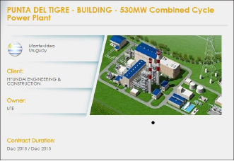 ▲ 산토스CMI홈페이지에도 우루과이 복합화력발전소 건설에 참여했다고 기재돼 있다.
