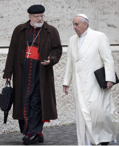▲  교황과 오말리 추기경(왼편)