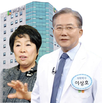 ▲ 우리들병원 이상호 원장(오른쪽), 전처인 김수경 우리들리조트 회장(왼쪽)